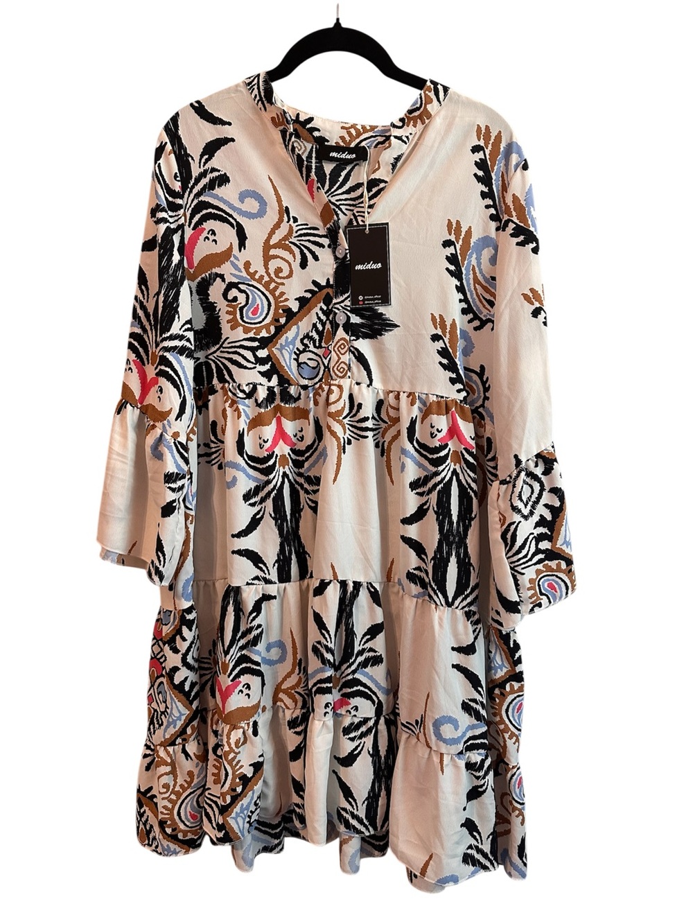 Paisley Print Tiered Dress by Midas